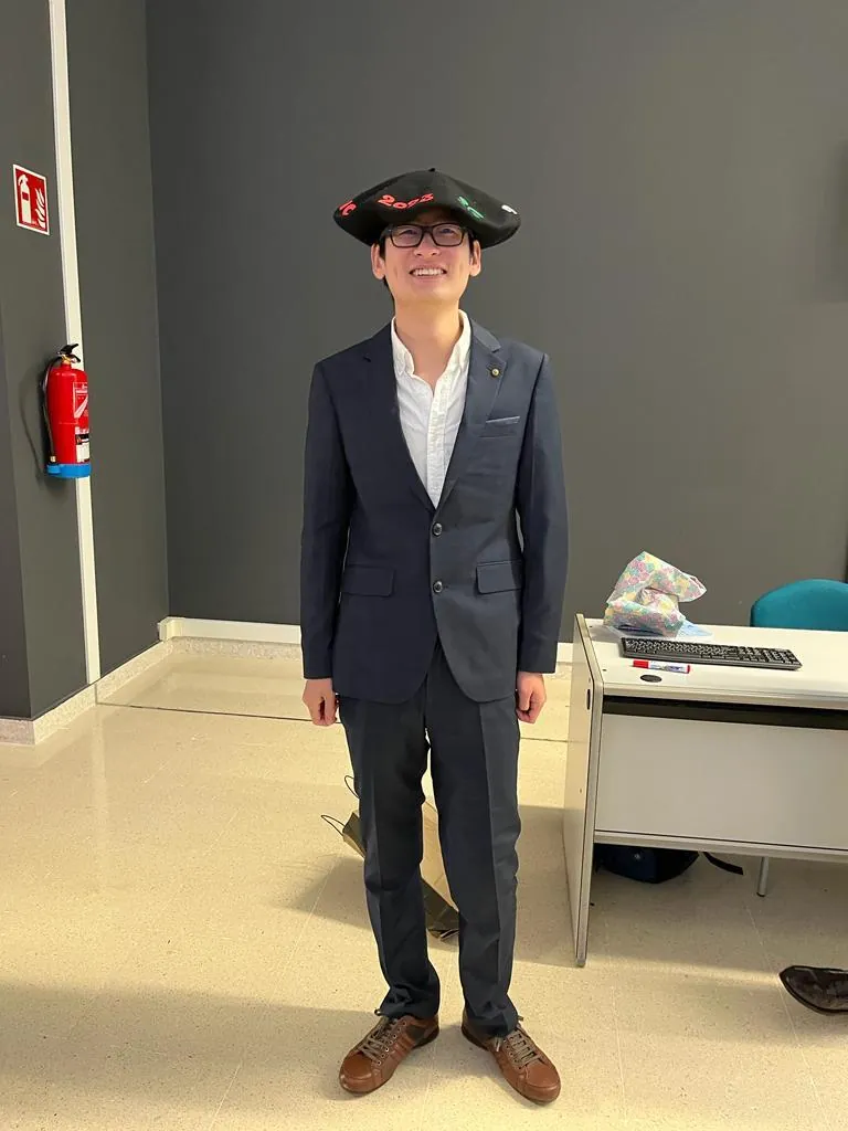 Xiang with Txapela at his PhD defense