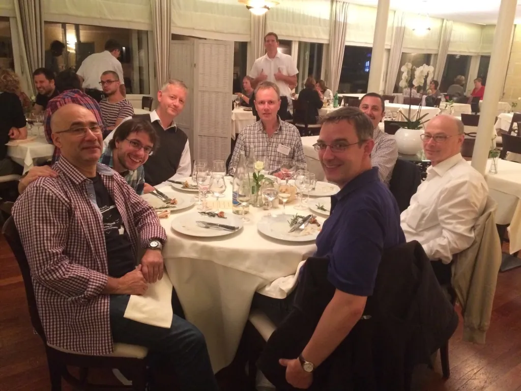 Banquet dinner with Mario Piris, Edu, Peter Gill, Mauricio, Andreas Savin and Paul Ayer (CECAM)